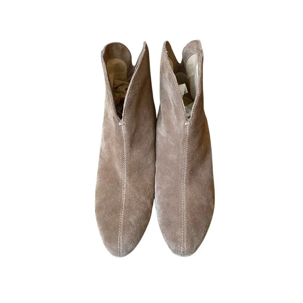 Splendid Paige Suede Western Heeled Ankle Bootie Brown - size 10